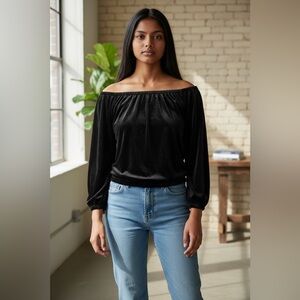Bailey 44 Elegant Black Off-Shoulder Blouse